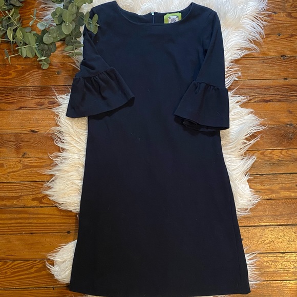 Elizabeth McKay Navy Bell Sleeve Dress - Picture 2 of 6